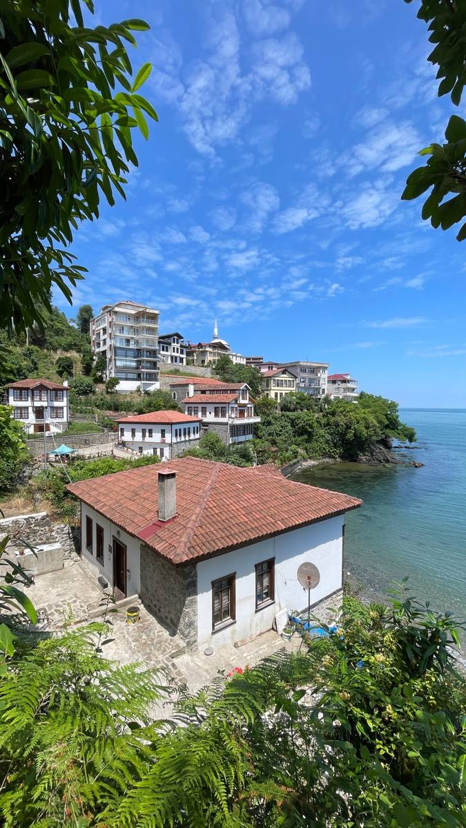 Coastal houses along the sea in Arakli, Trabzon