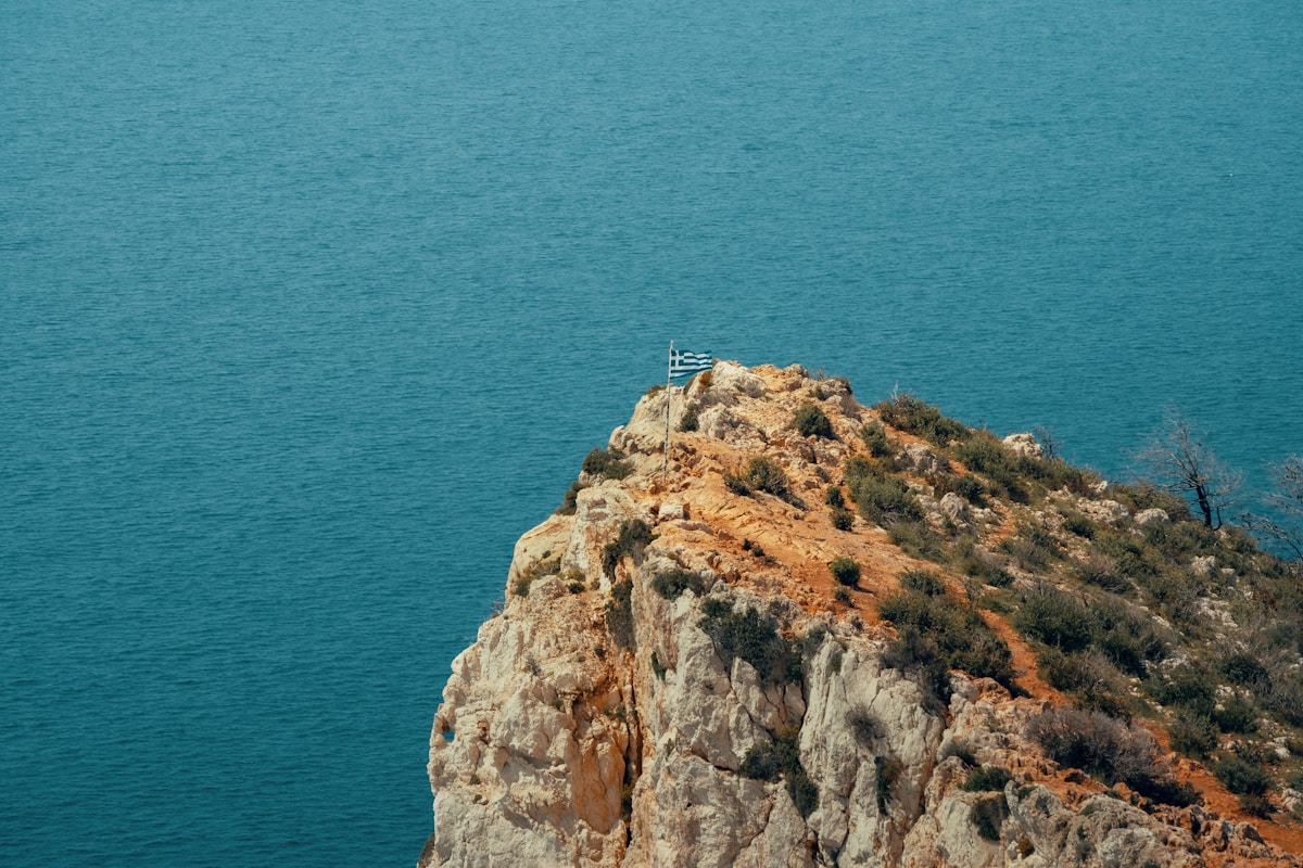 Coastal trail above Bodrum Peninsula with Aegean sea view