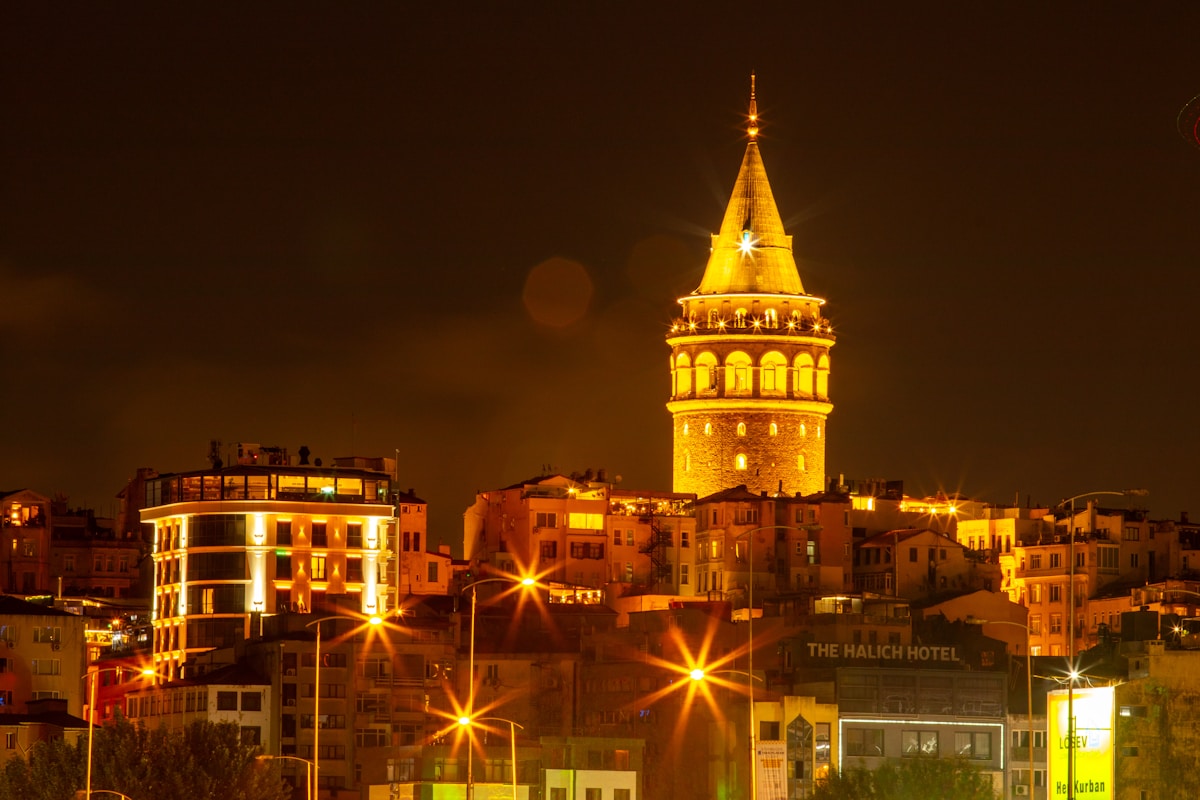 Ornate historic stone arch — Karaköy waterfront neighbourhood, Istanbul, Turkey