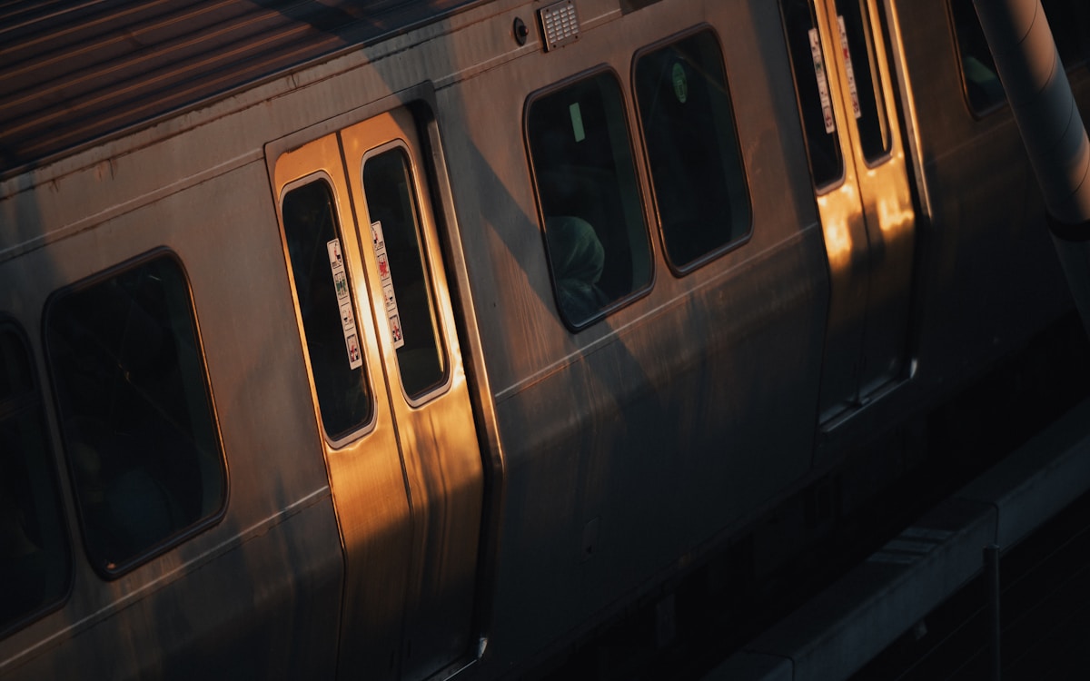 Istanbul metro train with doors open at a station in Turkey