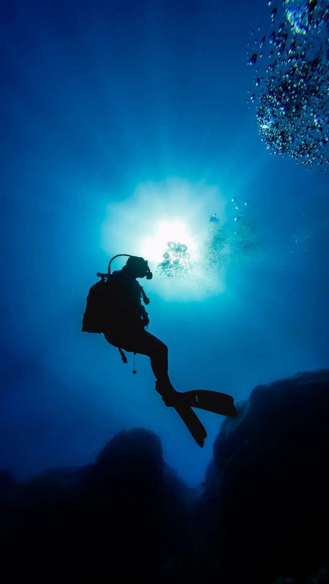 Diver exploring the waters off Karaburun in Turkey