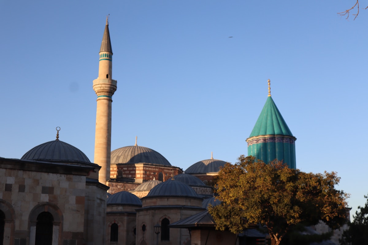 Mevlâna Mausoleum Konya — the turquoise-tiled tomb of Jalāl al-Dīn Rumi