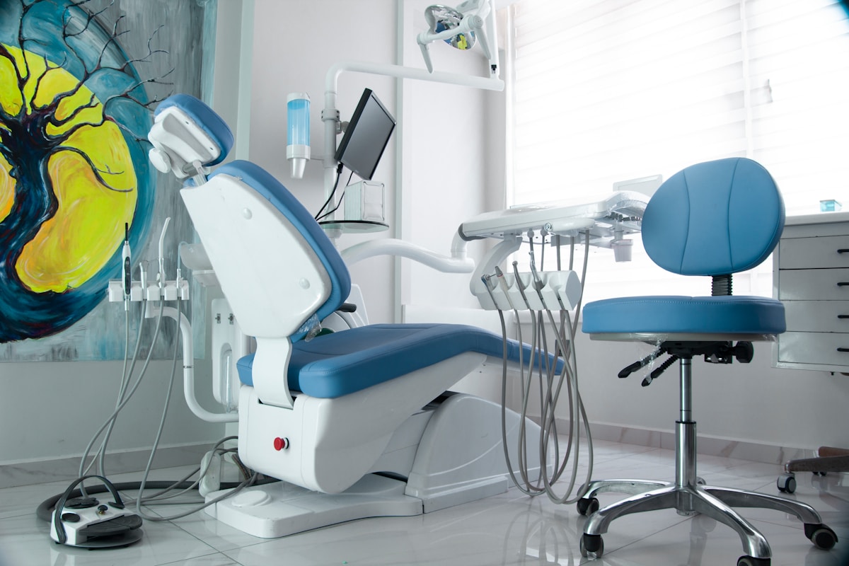 Modern dental treatment chair in a clinic in Turkey