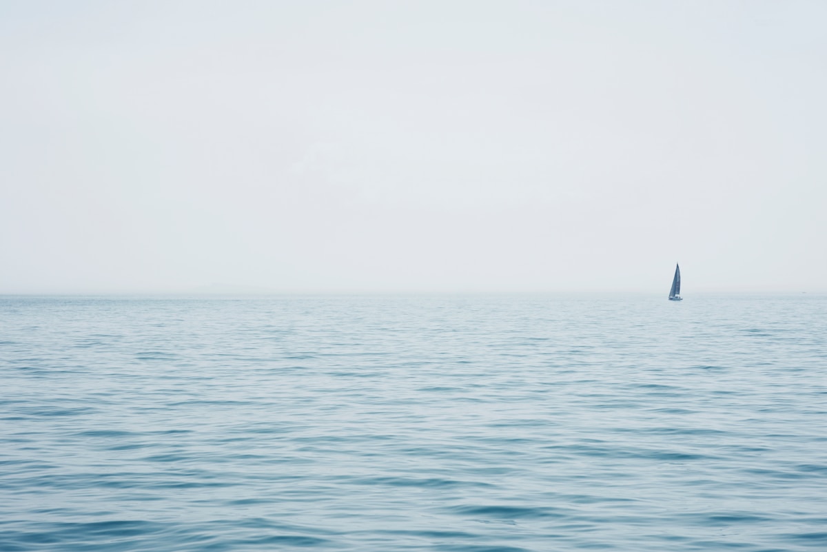 Blue sailboat on open sea — gulet blue cruise along the Turquoise Coast, Turkey