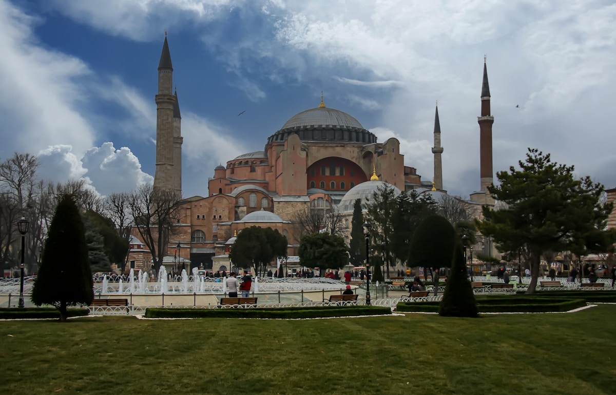 Hagia Sophia minaret and courtyard — is Turkey safe