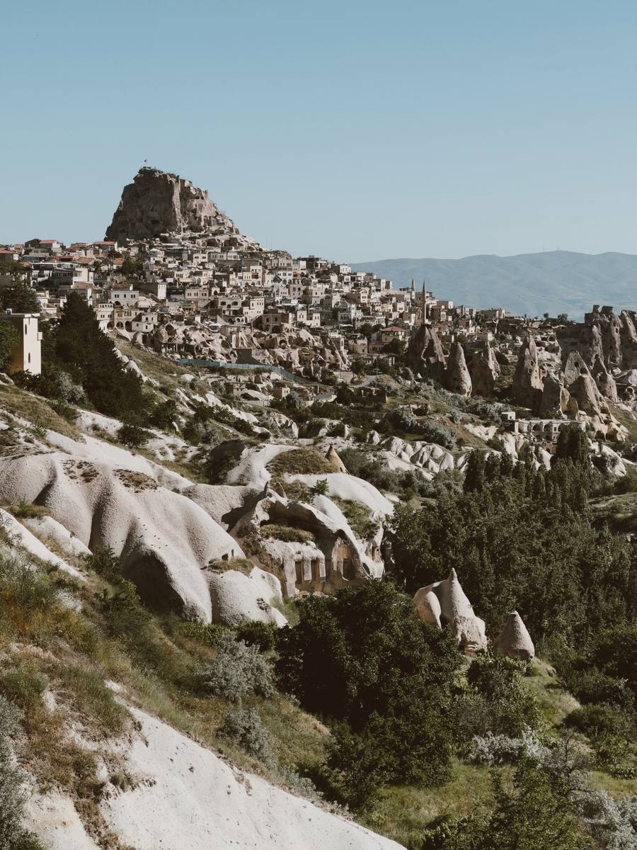 Uchisar town with its castle among the rock formations